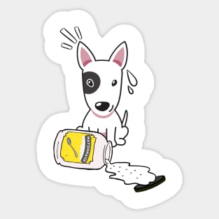 Cute Bulldog Terrier spilled mayonnaise Sticker